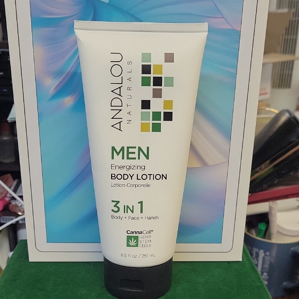 Andalou Naturals Men's Energizing Body Lotion 3 In 1 New Sealed 251ml Tube